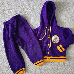 Minnesota Vikings Baby Purple Zip-up Hoodie Jogger Pants Sweatshirt Set